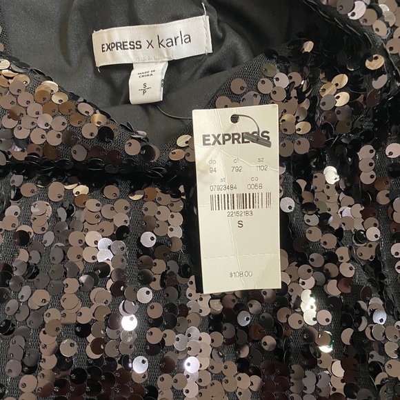 Express Black Sequin Dress Size Small NWT - Picture 5 of 5